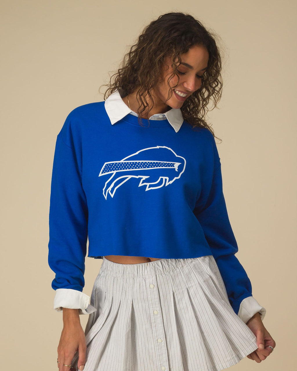 Women's Buffalo Bills Bling Flea Market Crop Fleece product image 3