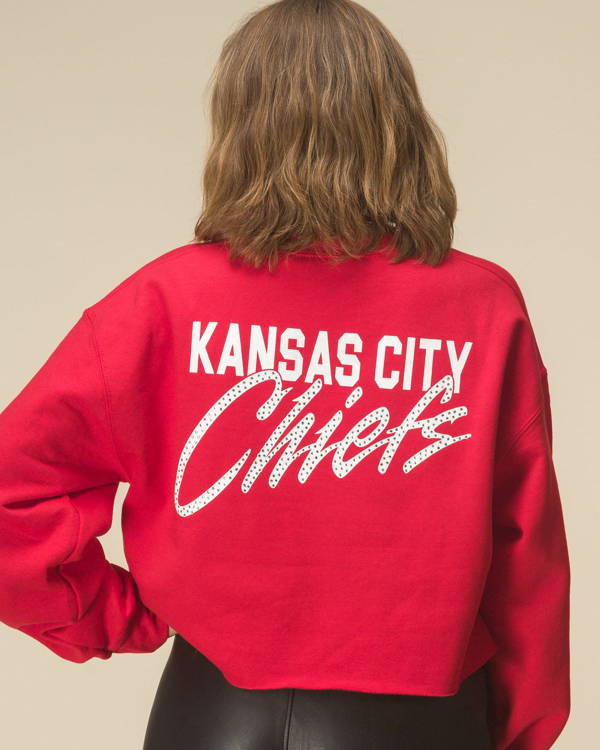 Women's Kansas City Chiefs Bling Flea Market Crop Fleece product image 2