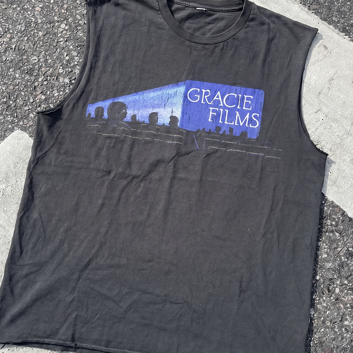 Gracie Films Promo Washed Black Cut-Off T-Shirt product image 2