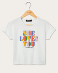 Women's The Beatles She Loves You Vintage Baby Tee product image 1