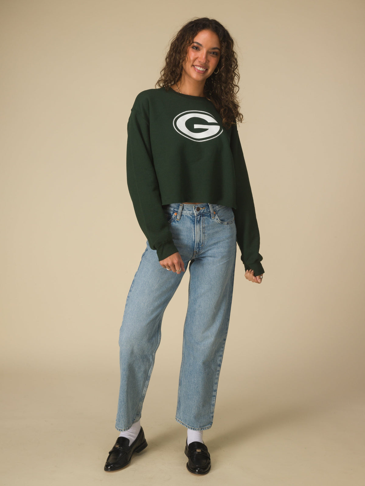 Women's Green Bay Packers Bling Flea Market Crop Fleece product image 4