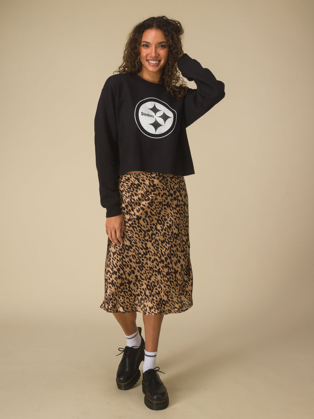 Women's Pittsburgh Steelers Bling Flea Market Crop Fleece product image 3