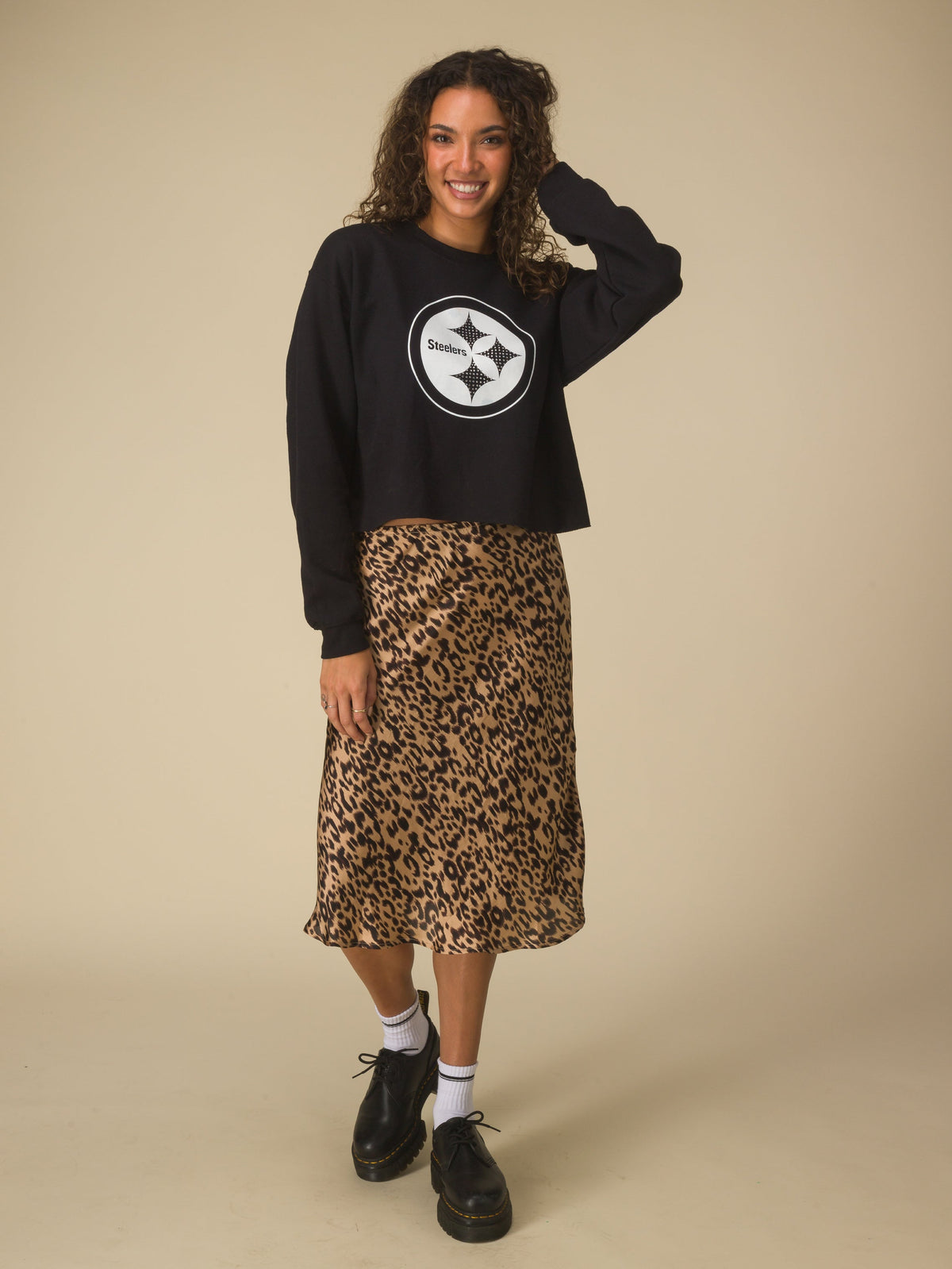 Women's Pittsburgh Steelers Bling Flea Market Crop Fleece product image 3