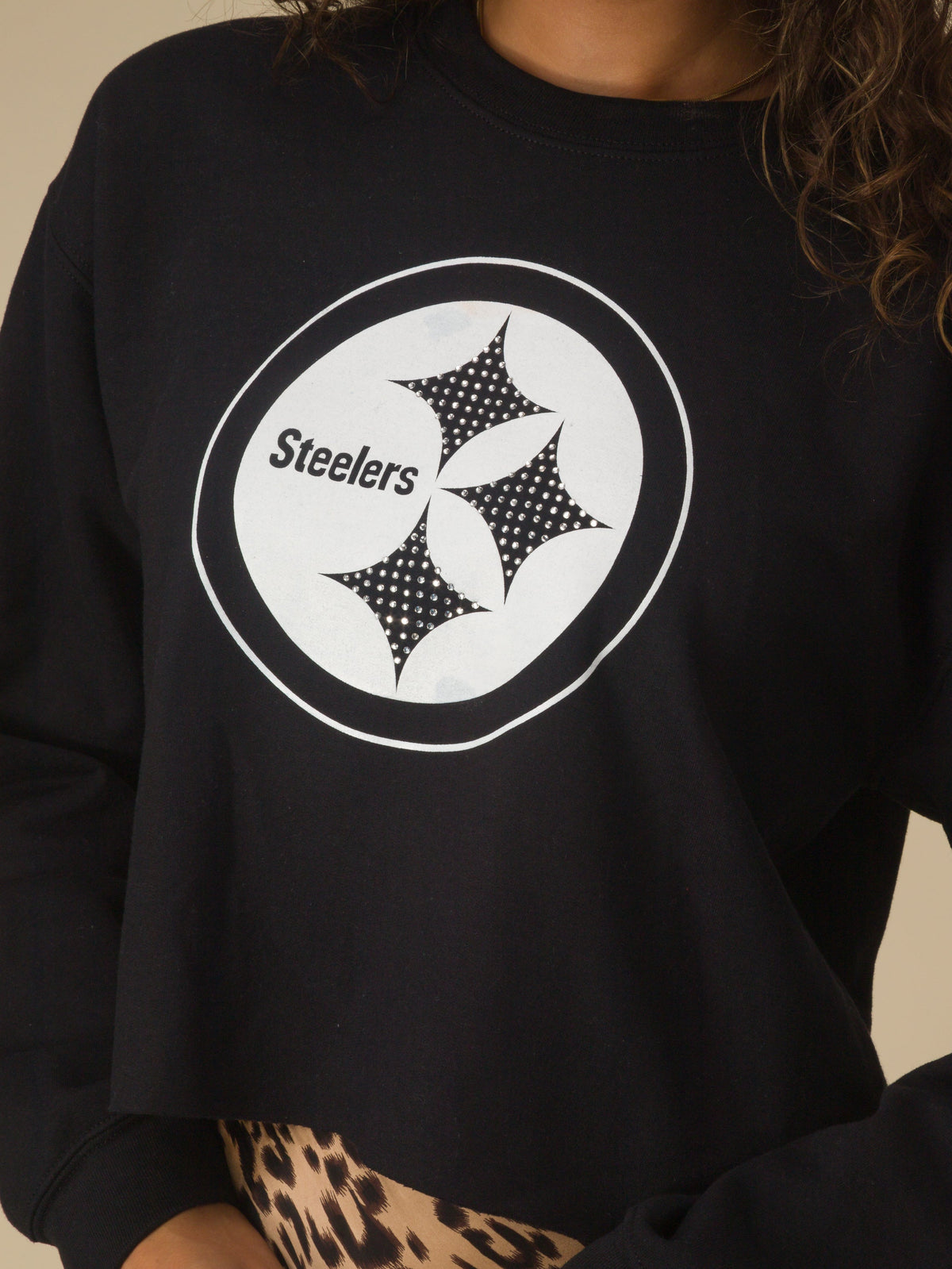Women's Pittsburgh Steelers Bling Flea Market Crop Fleece product image 7