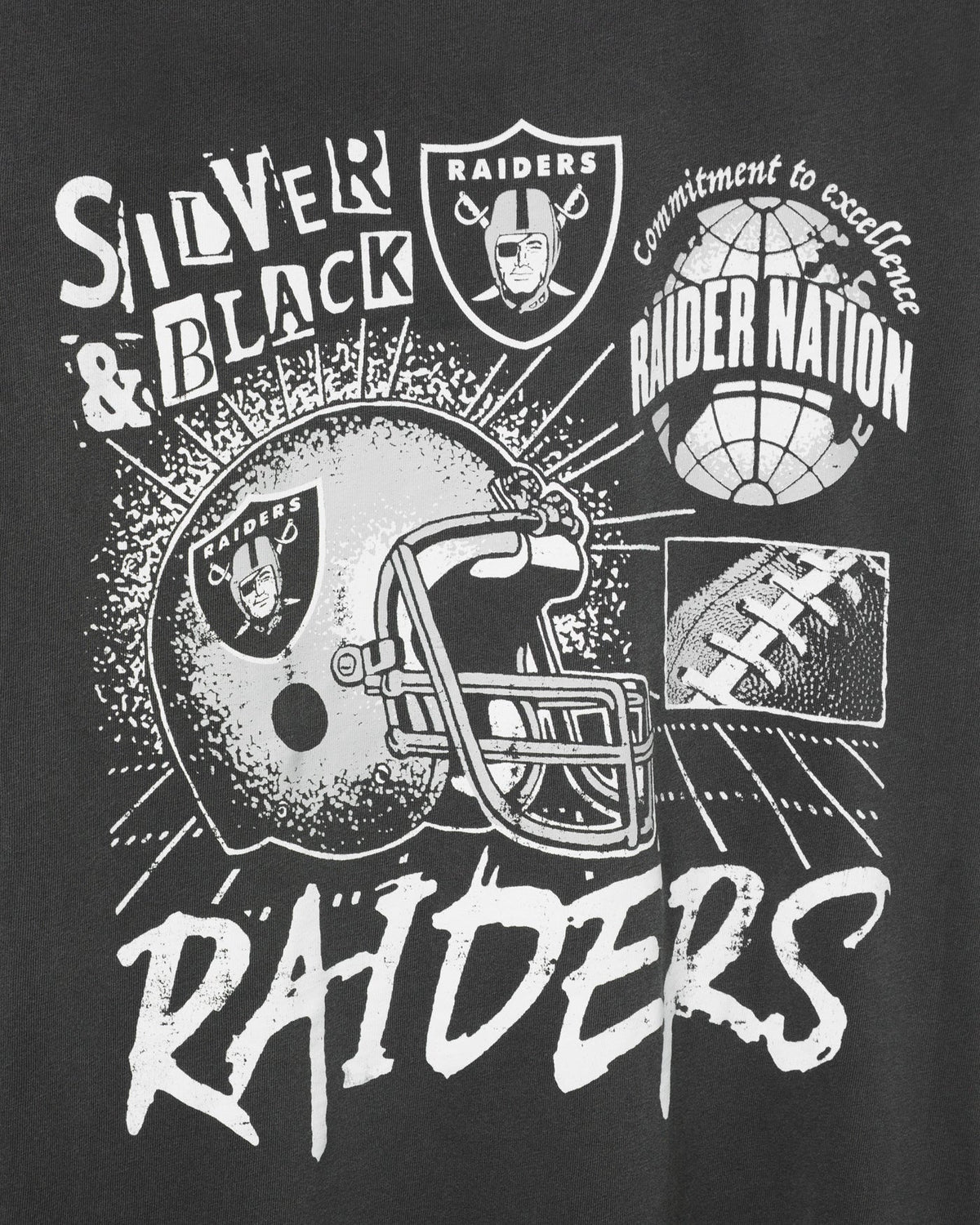 Las Vegas Raiders Silver and Black Vintage Tee product image 4