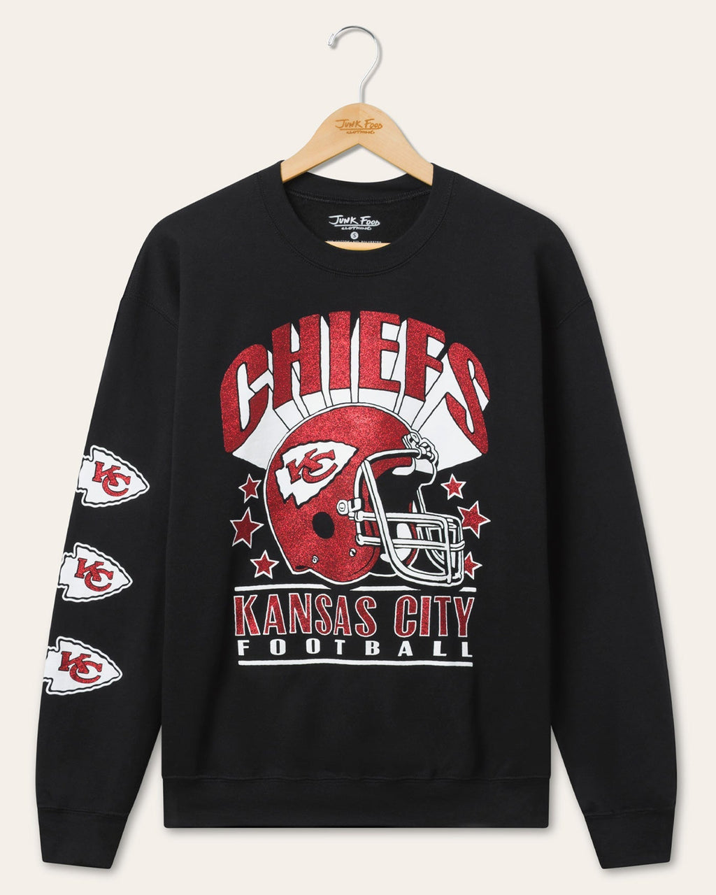 Kansas City Chiefs Glitter Helmet Flea Market Crew Fleece product image 1