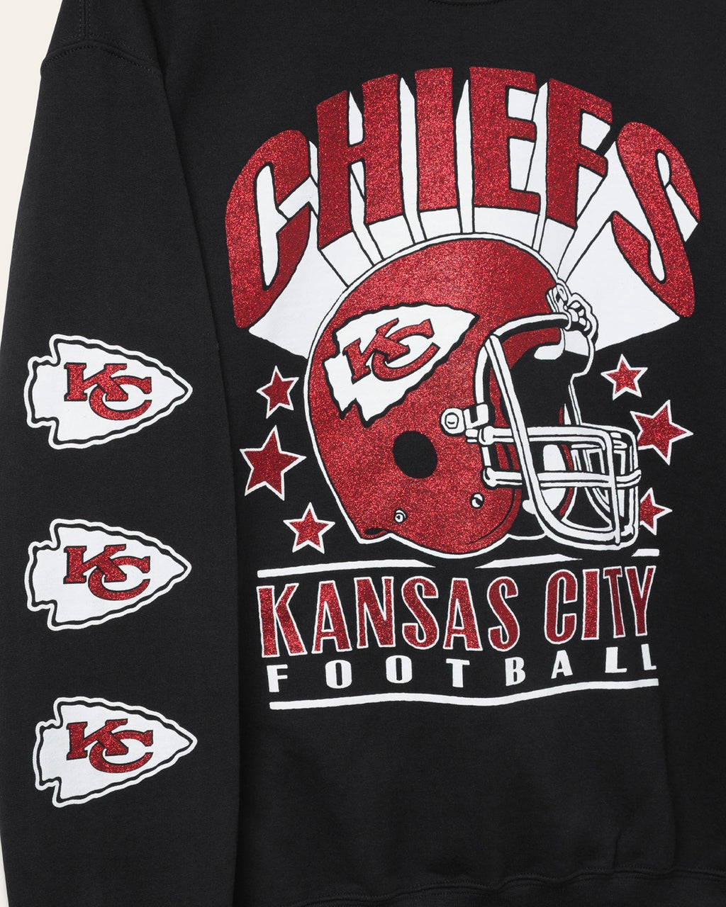 Kansas City Chiefs Glitter Helmet Flea Market Crew Fleece product image 3