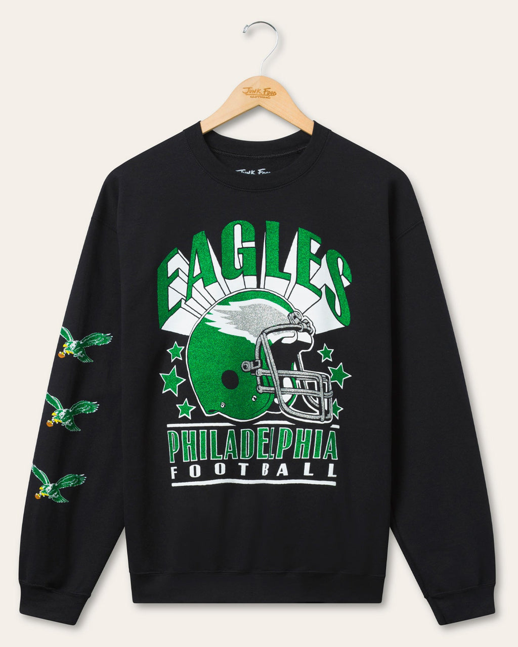 Philadelphia Eagles Glitter Helmet Flea Market Crew Fleece product image 1