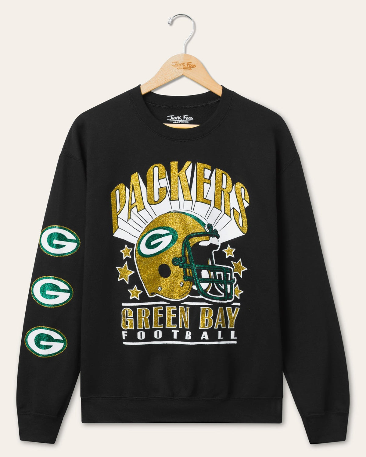 Green Bay Packers Glitter Helmet Flea Market Crew Fleece product image 1