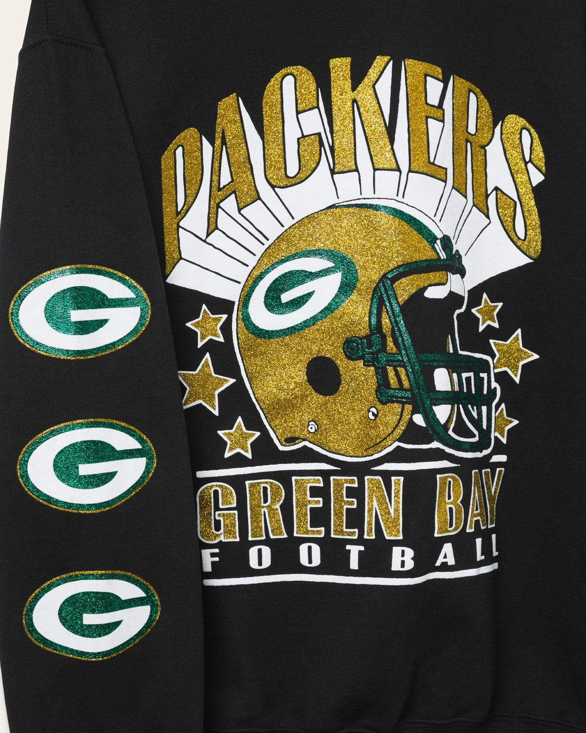 Green Bay Packers Glitter Helmet Flea Market Crew Fleece product image 3