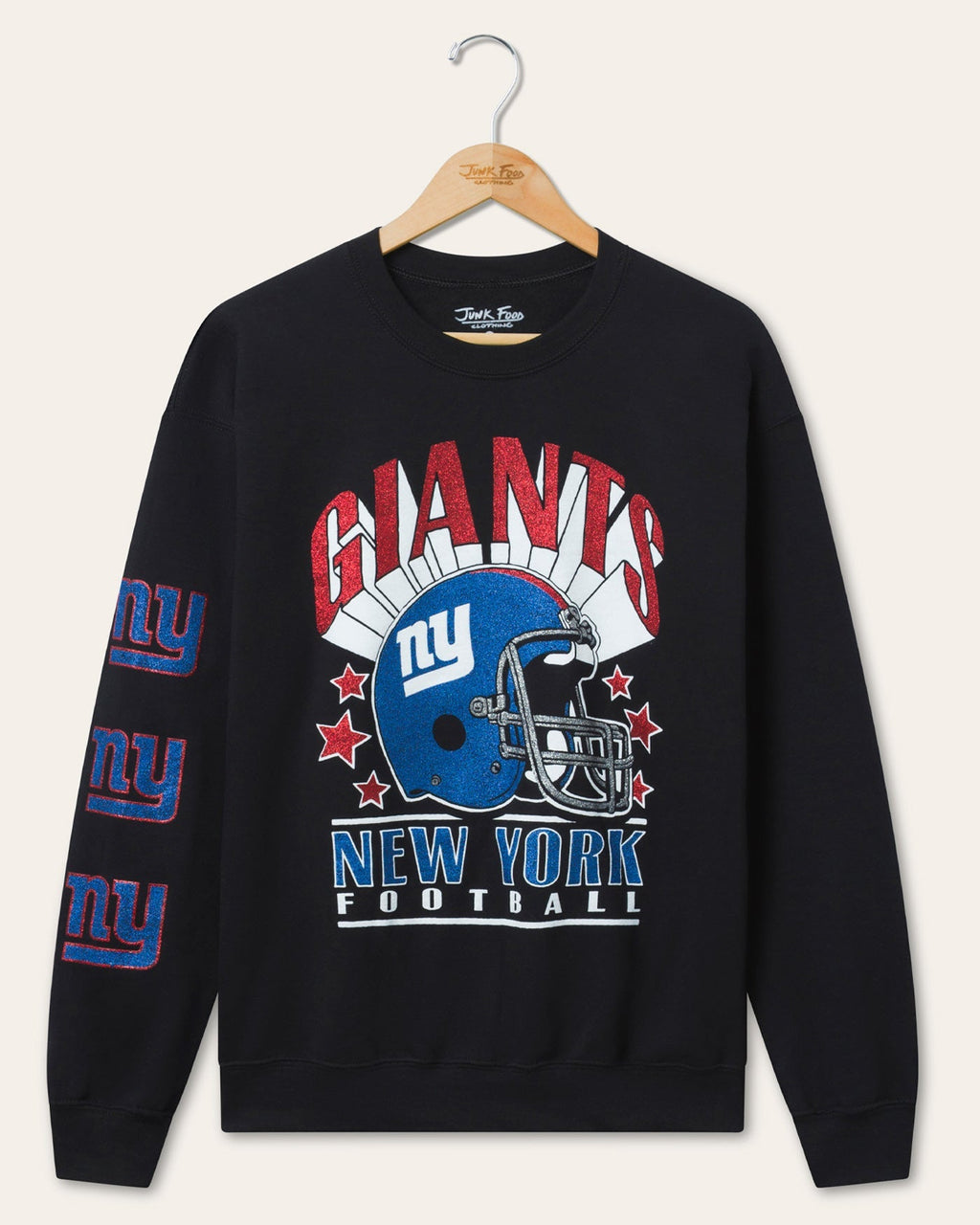 New York Giants Glitter Helmet Flea Market Crew Fleece product image 1