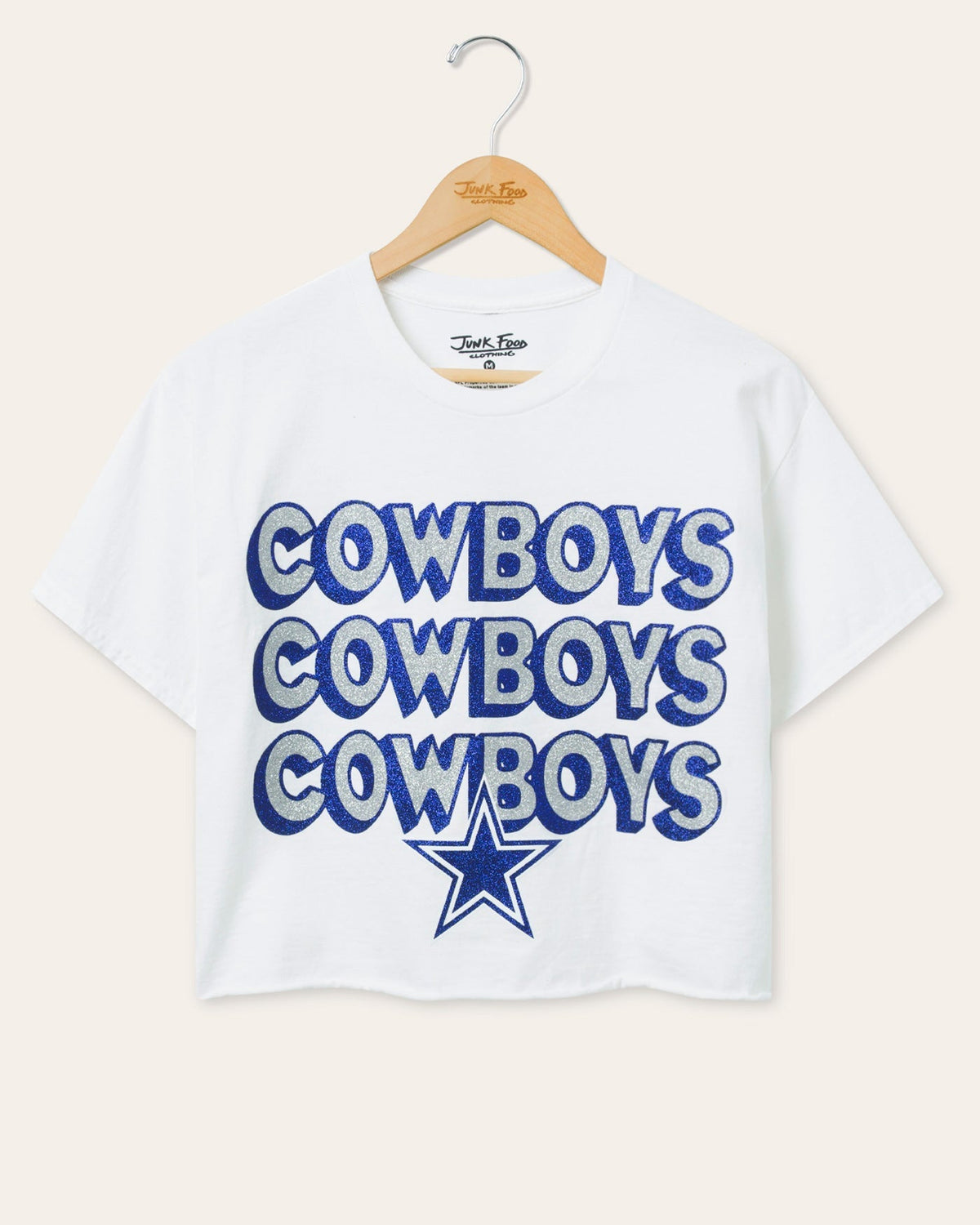 Women's Dallas Cowboys Repeat Glitter Flea Market Crop Tee product image 1