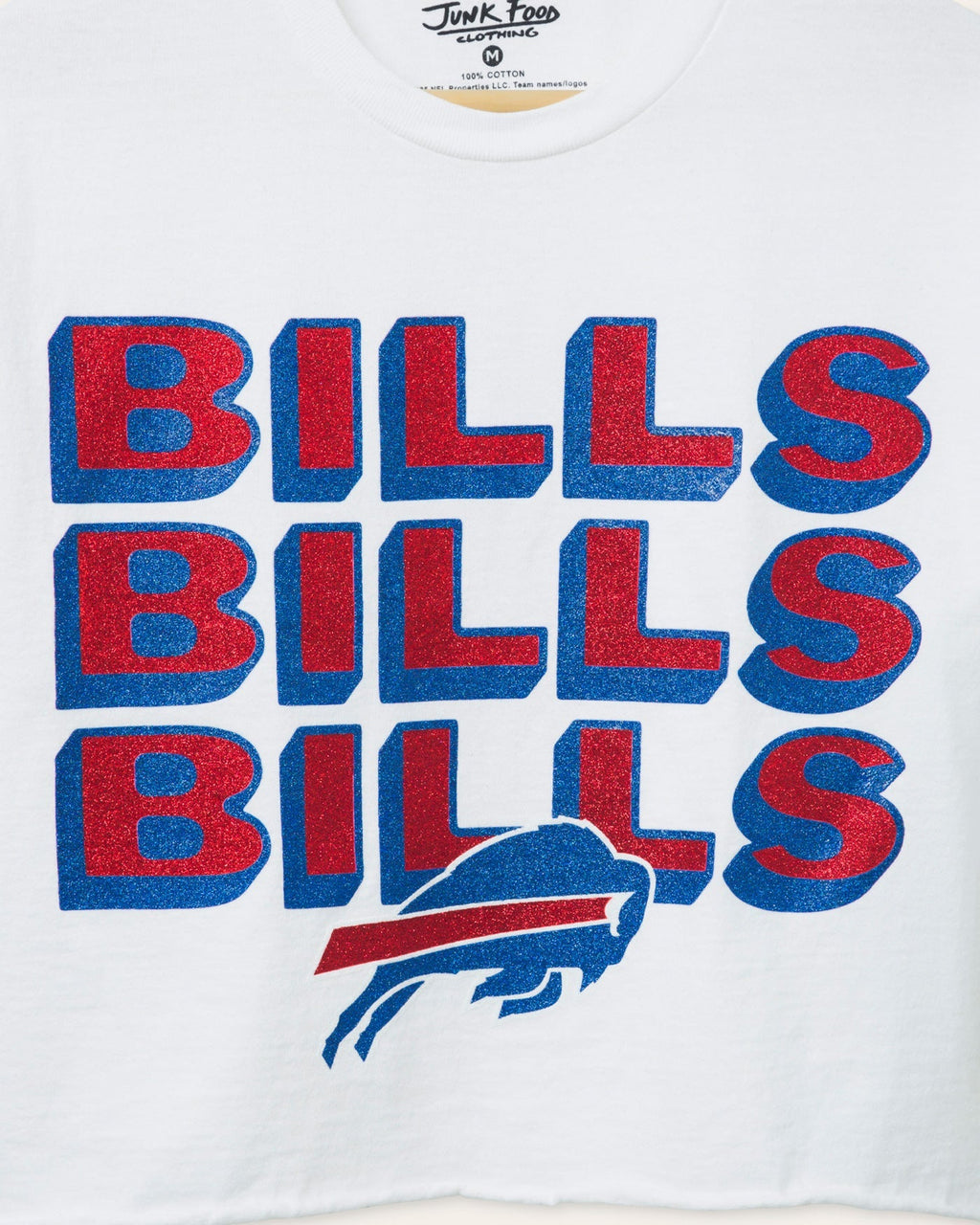 Women's Buffalo Bills Repeat Glitter Flea Market Crop Tee product image 3