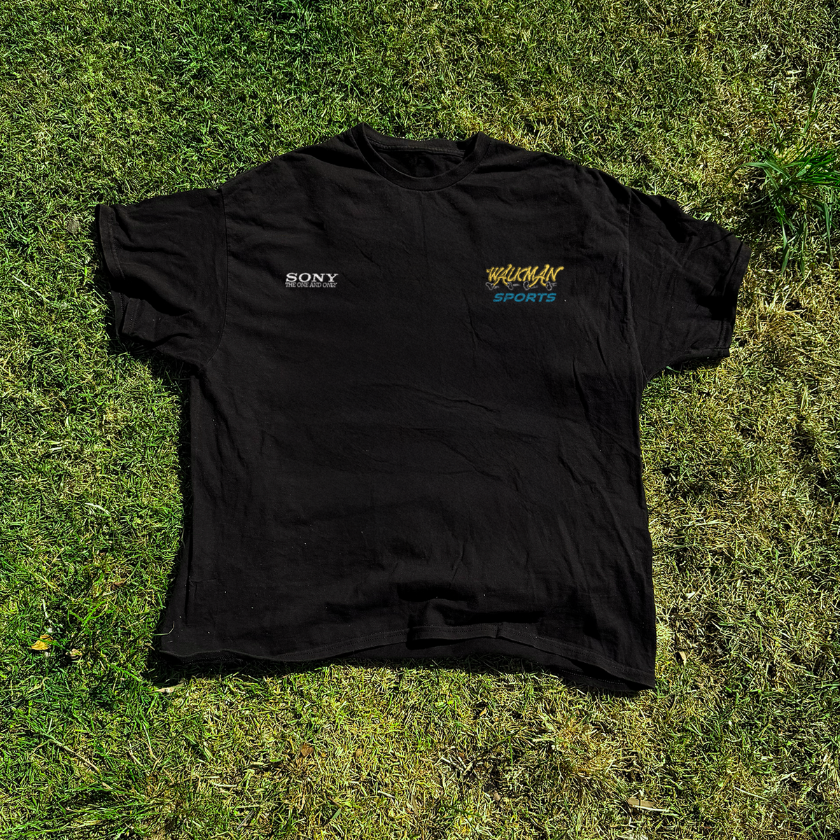 Sony 'Walkman Sports' Grid Vintage Washed Black Tee product image 2