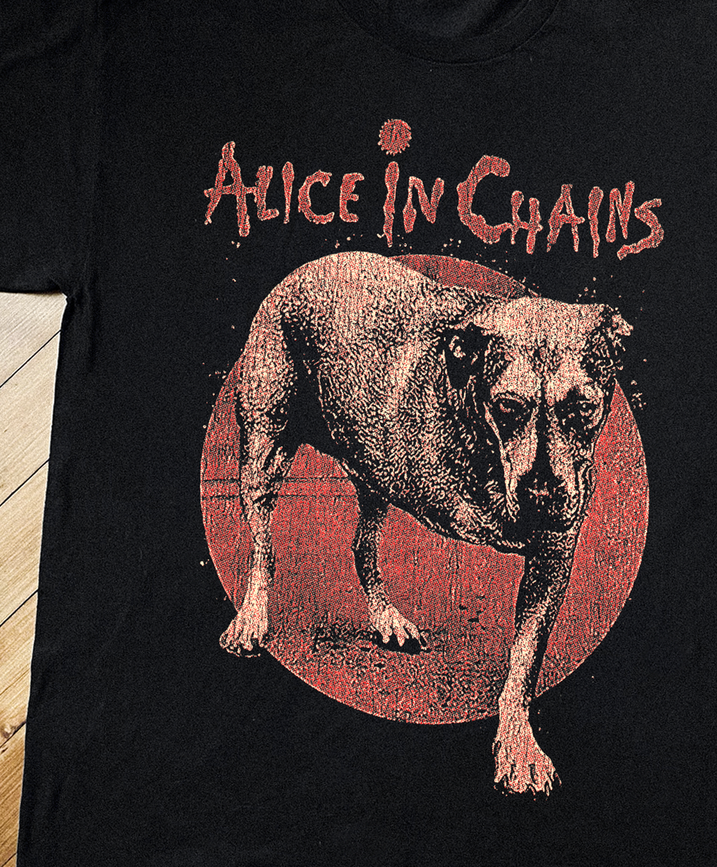 95 Alice In Chains Three Legged Dog Black T-Shirt product image 2