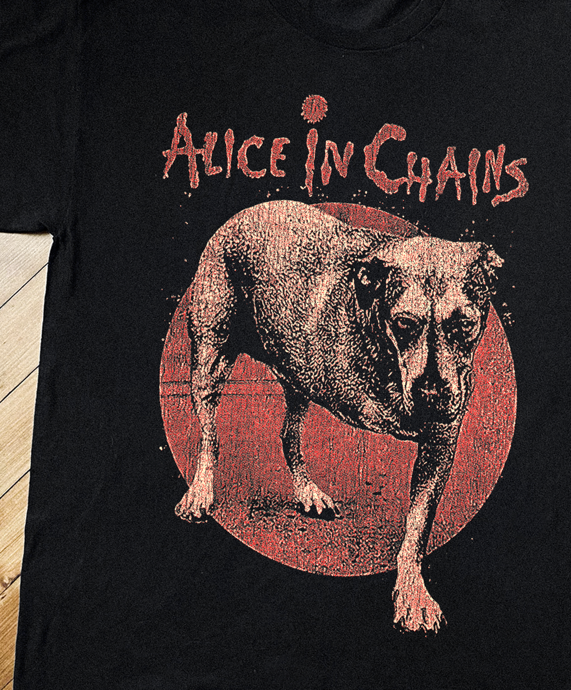 95 Alice In Chains Three Legged Dog Black T-Shirt product image 2