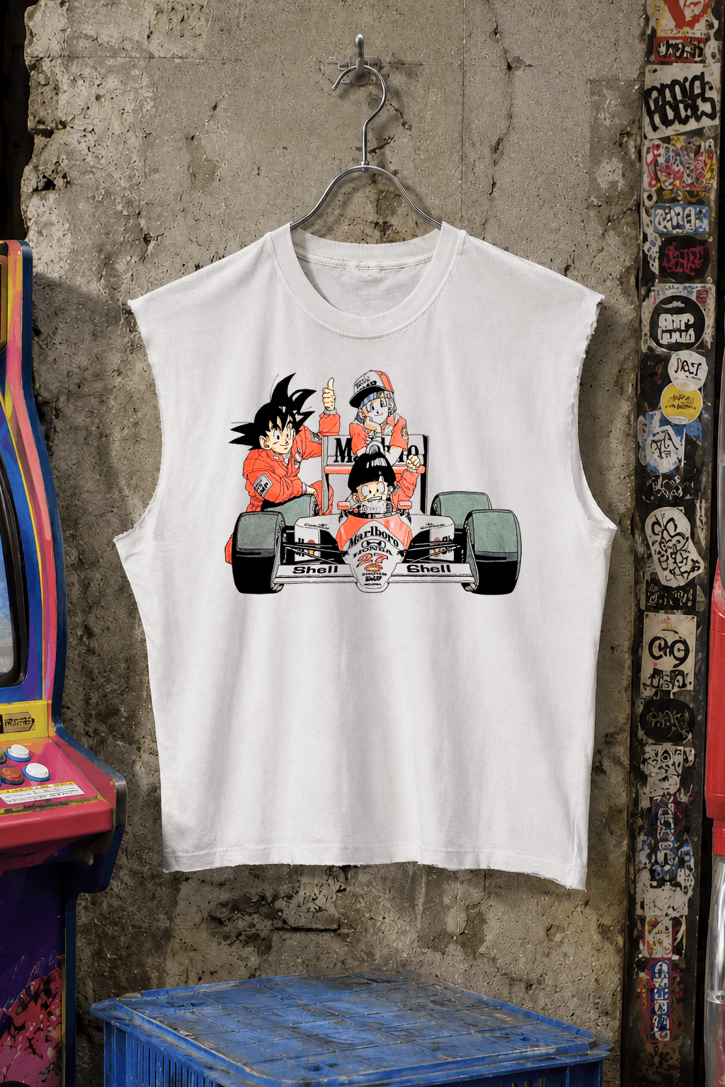Dragon Ball X Marlboro White Cut Off Tee product image 1