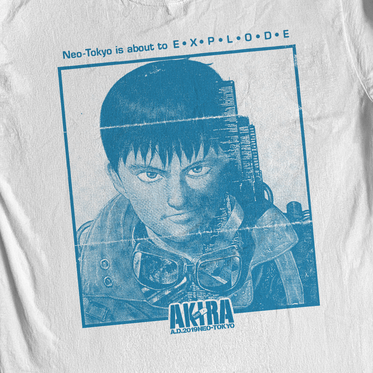 Akira Blue 'Neo Tokyo' White Vintage Washed Tee product image 2