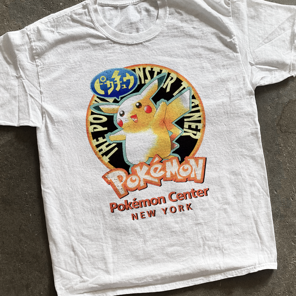 90S 'Pokemon Centre Nyc' Vintage Washed White Tee product image 2