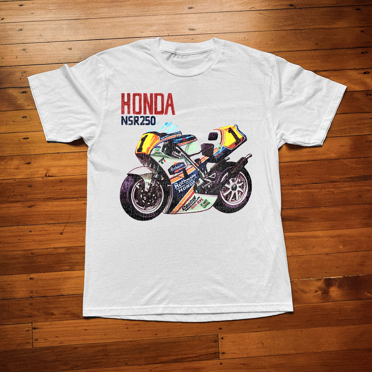 Honda Nsr 250 Vintage White T-Shirt product image 1