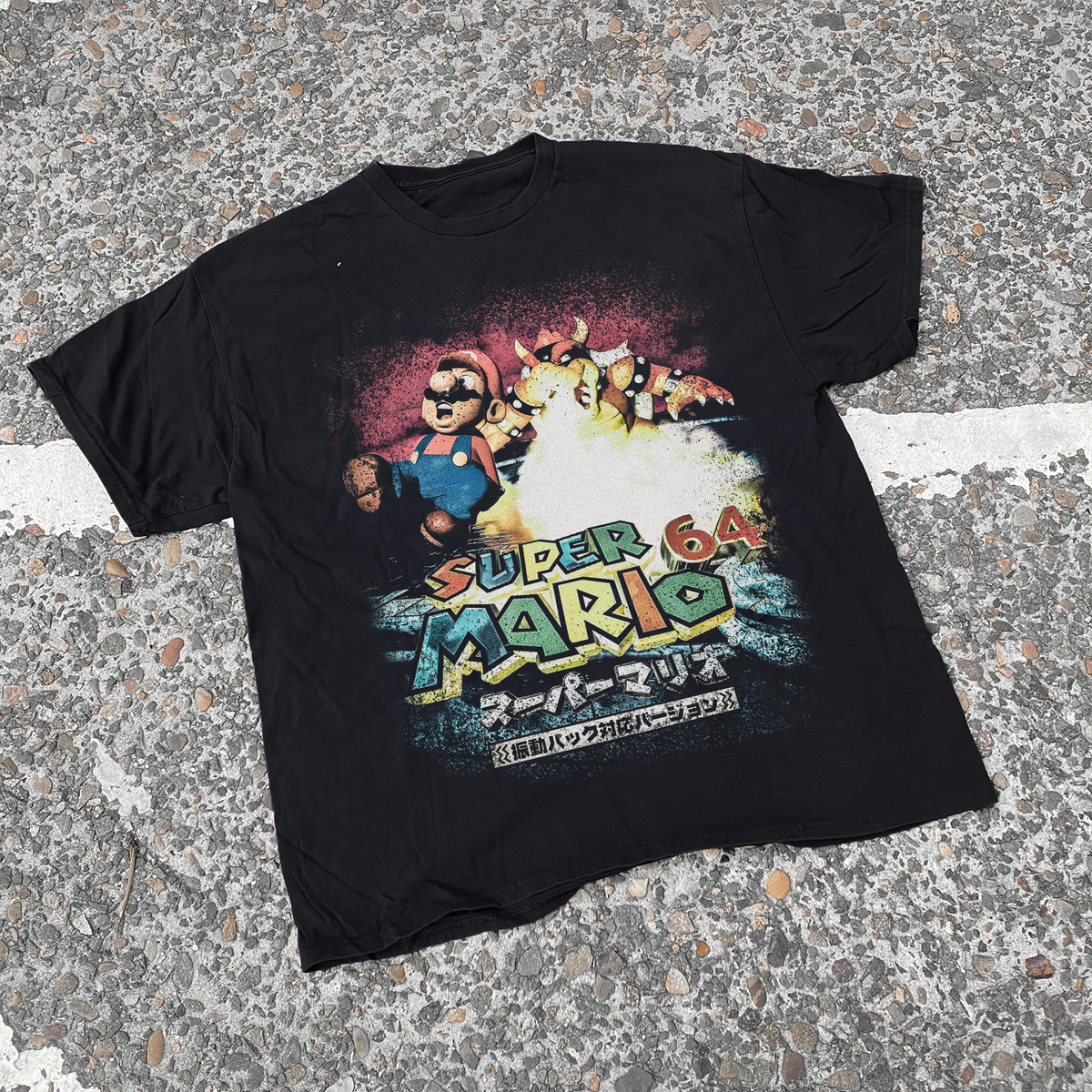 Beautiful '96 Japanese 'Mario 64' Vintage Black Washed Tee product image 1