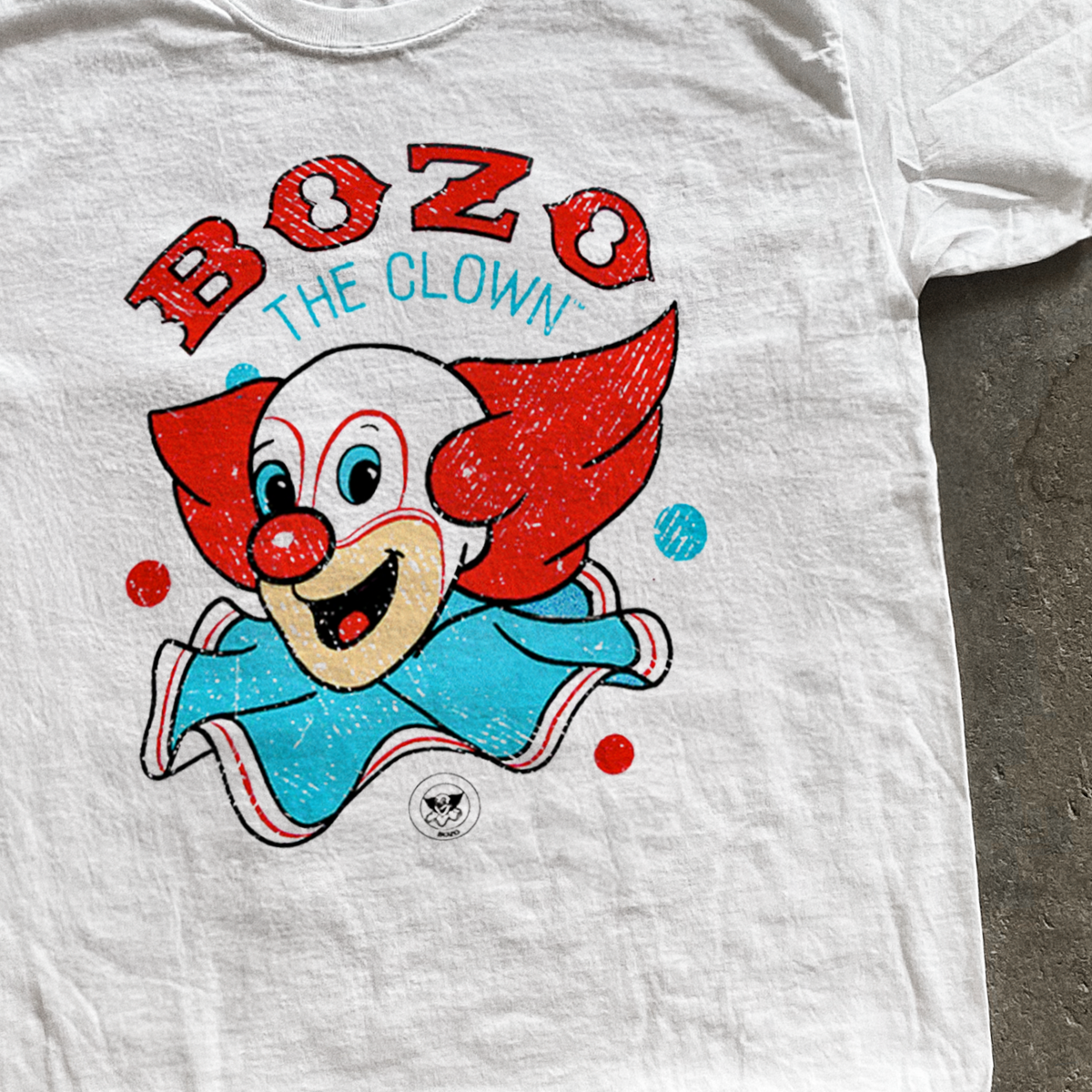 Retro 'Bozo The Clown' Washed White T-Shirt product image 2