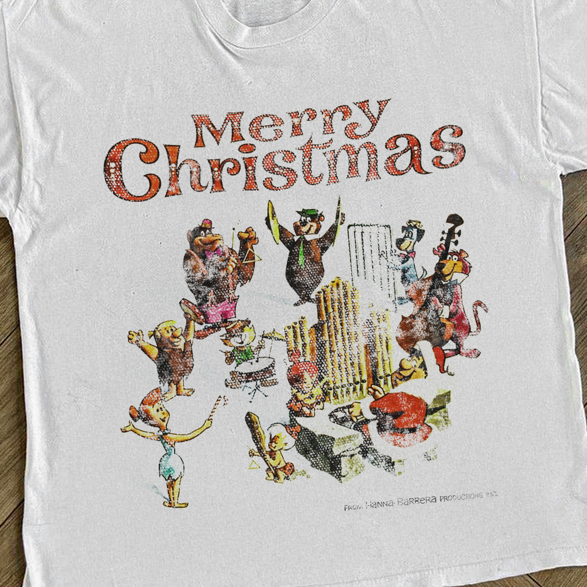 Hanna Barbera 60s 'Christmas Band' Vintage Washed White Tee product image 1