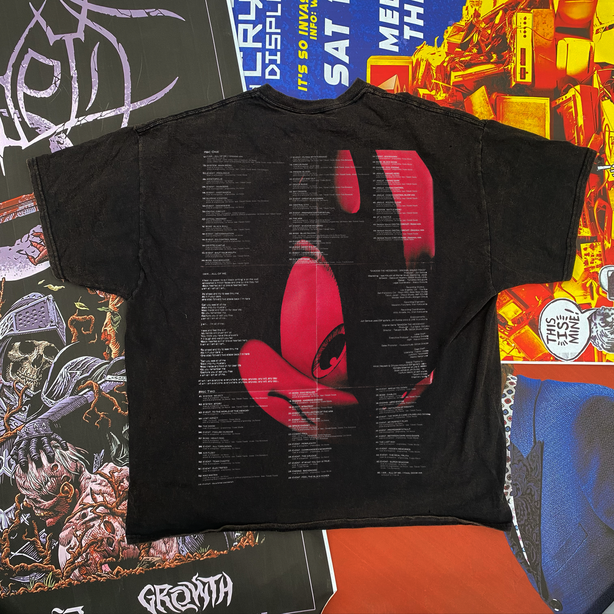 Shadow The Hedgehog' (2005) Soundtrack Washed Black T-Shirt product image 2