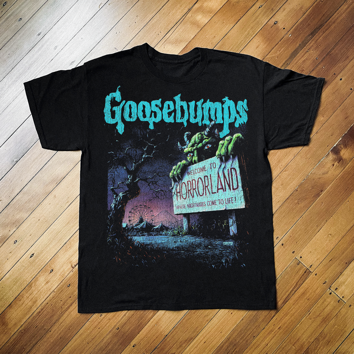 94 Goosebumps Horrorland Promo Black T-Shirt product image 1
