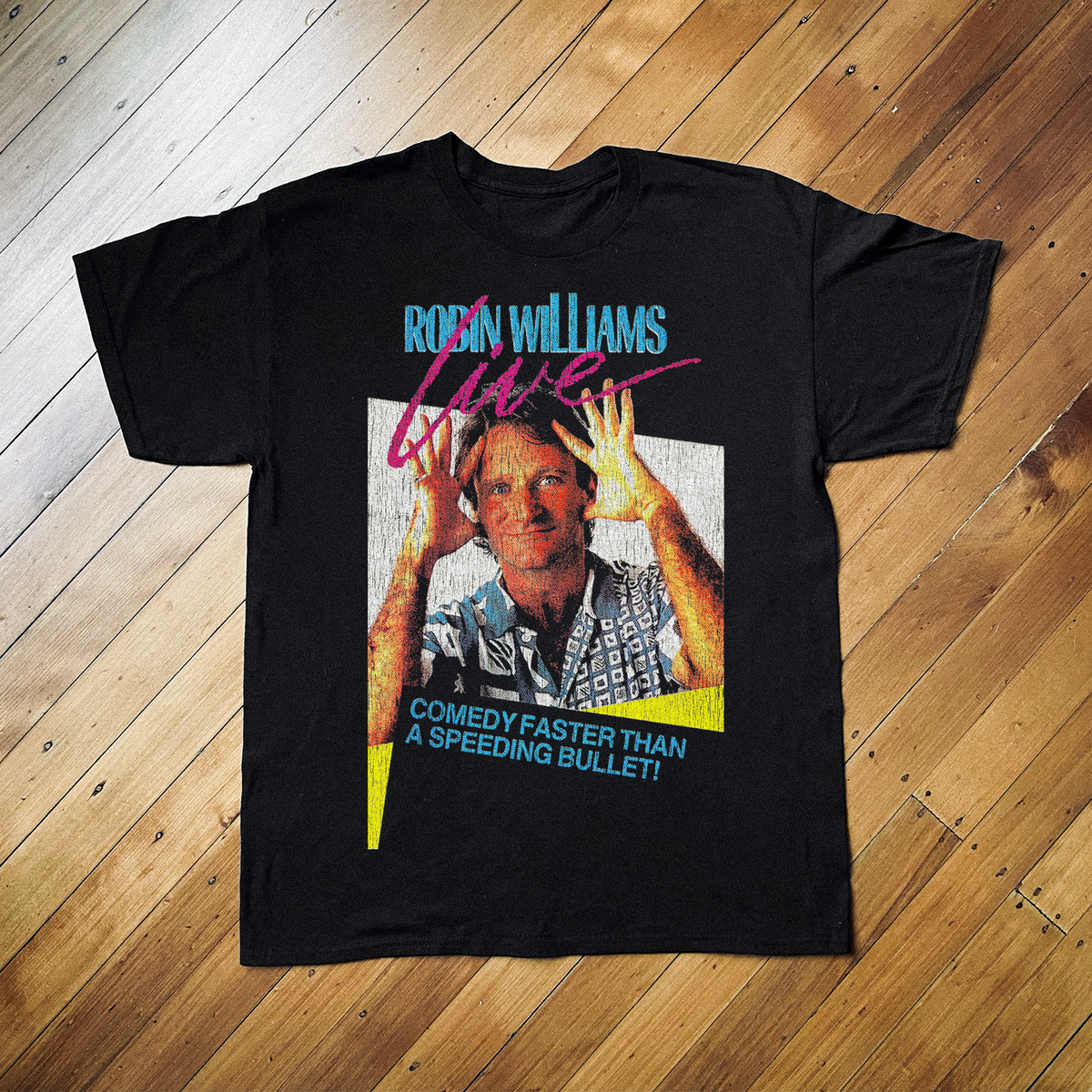 Robin Williams Live Black T-Shirt product image 1
