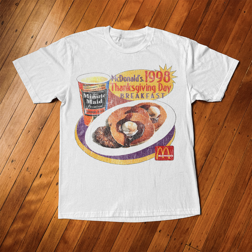 1998 Thanksgiving Breakfast Promo White Vintage Wash T-Shirt product image 1