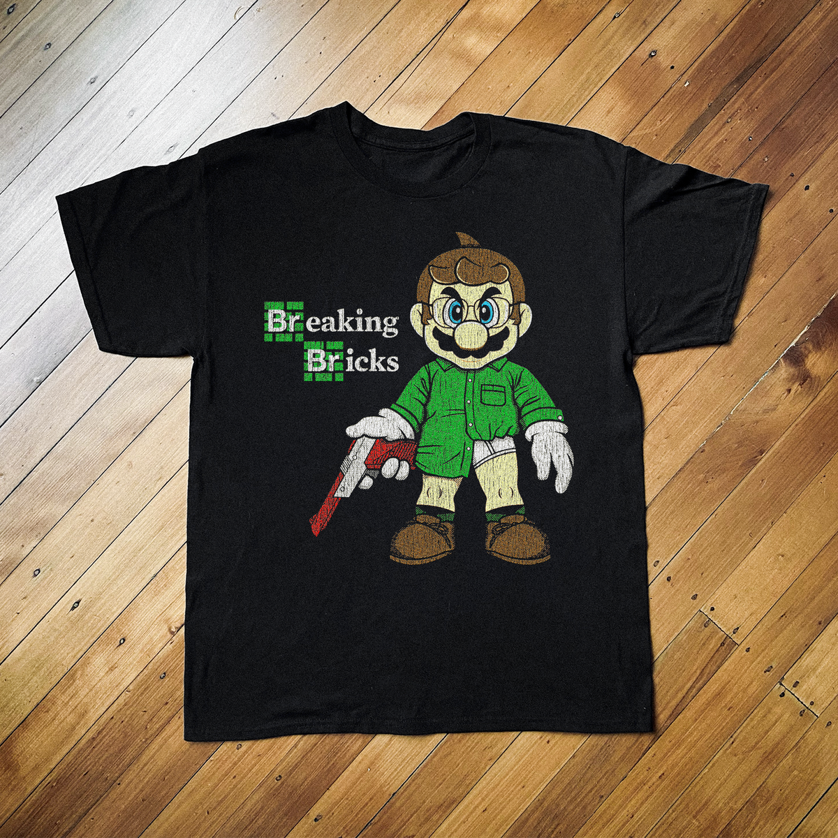 Super Mario X Breaking Bad Parody Black T-Shirt product image 1