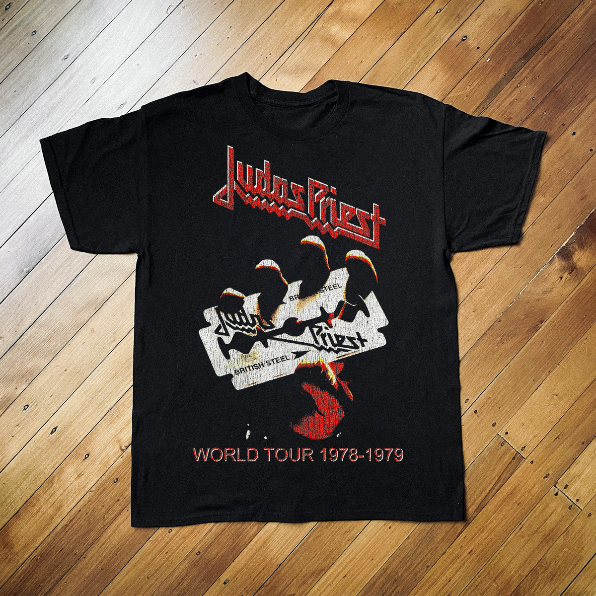 Judas Priest Vintage World Tour Black T-Shirt product image 1
