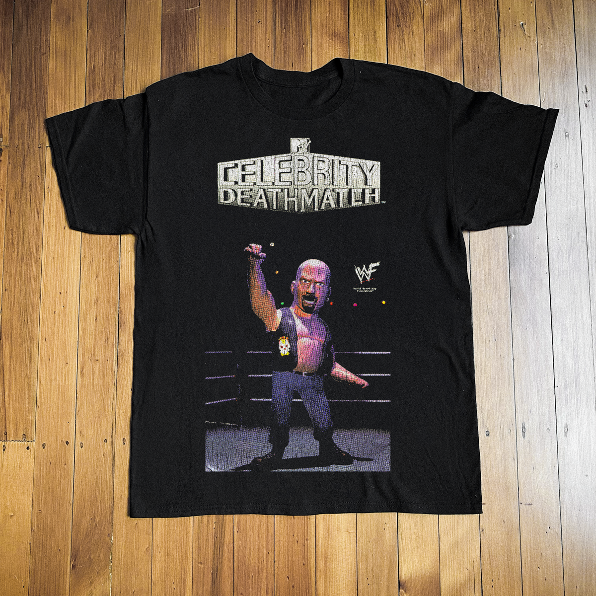Celebrity Deathmatch Stone Cold Steve Austin Black T-Shirt product image 1