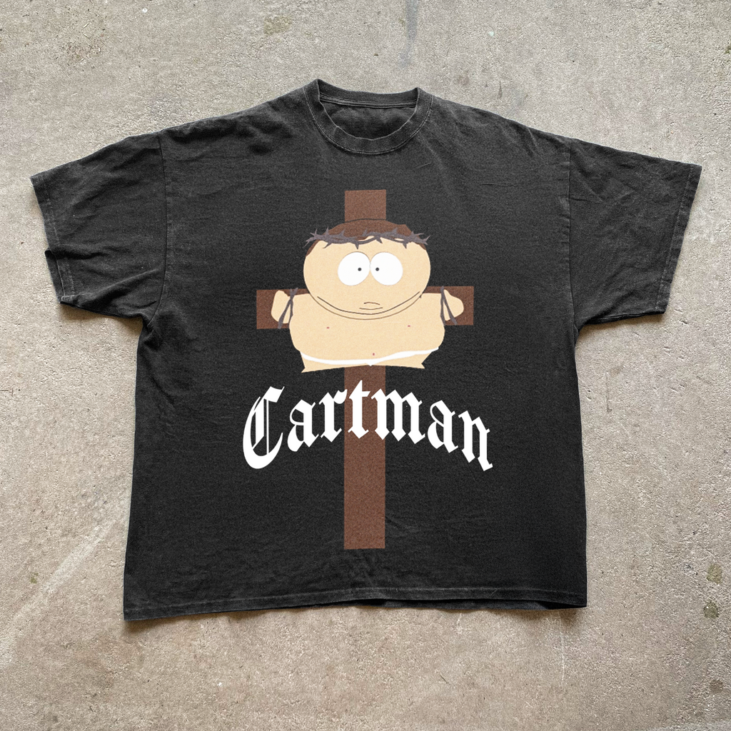 Cartman Jesus' Washed Black T-Shirt product image 1