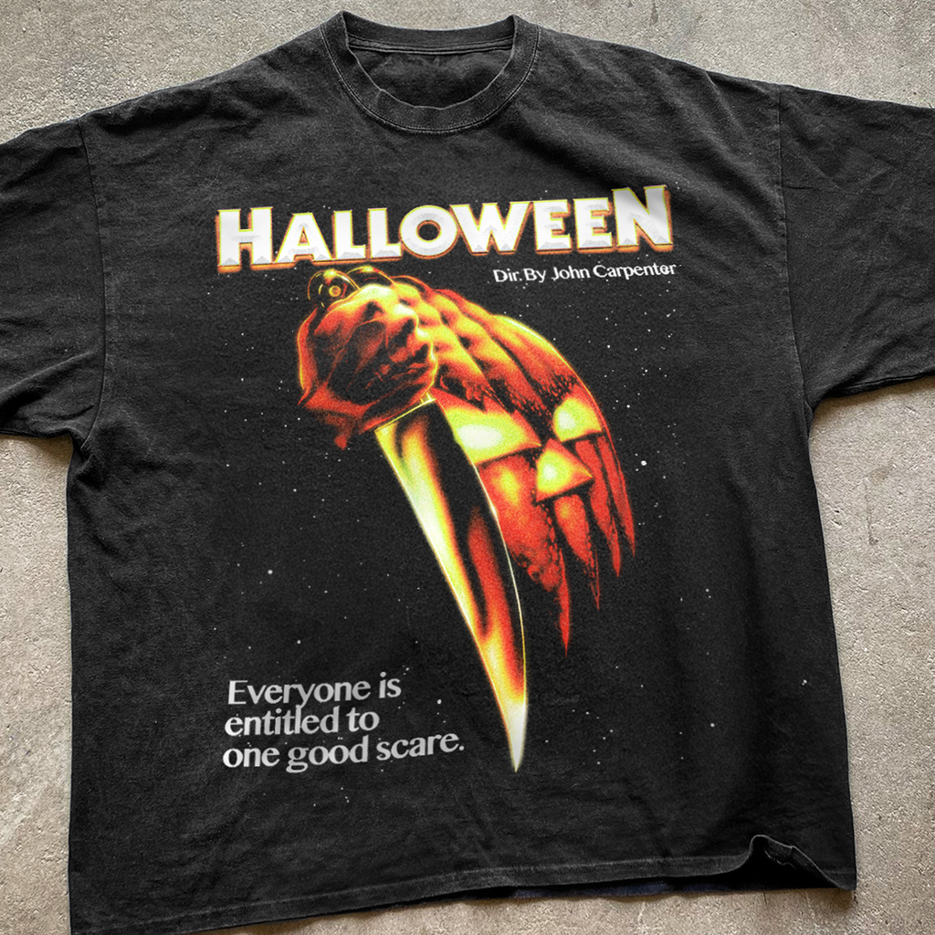 Retro 'Halloween' Vintage Glow Washed Black Tee product image 2