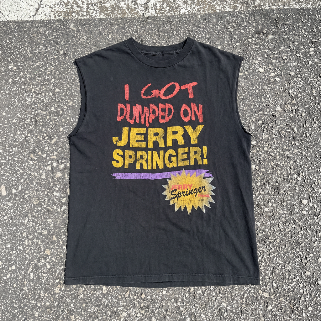 90'S I Got Dumped On Jerry Springer Washed Black Cut-Off product image 1