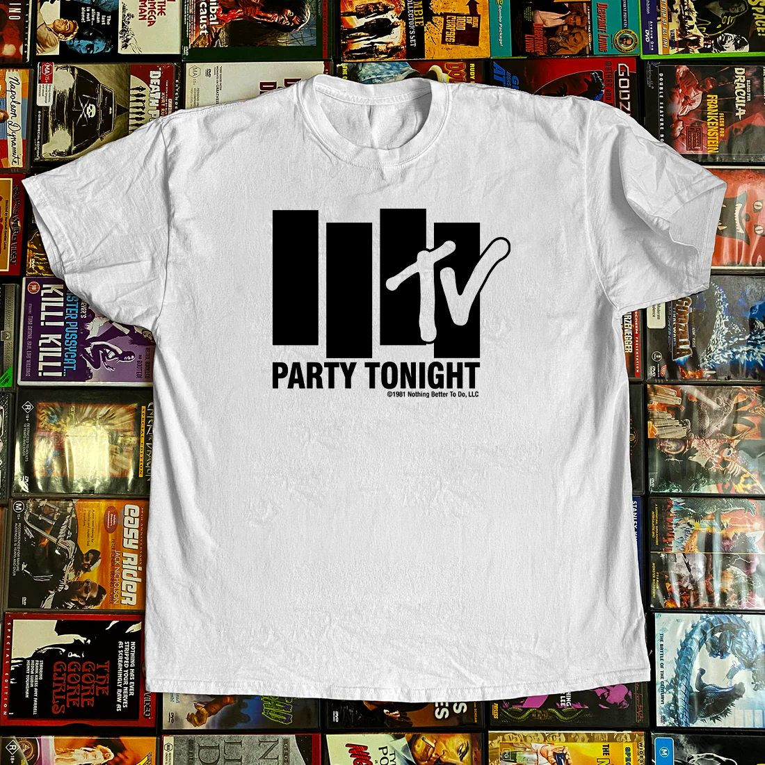 MTV Party Tonight Black Flag Parody White Tee product image 1