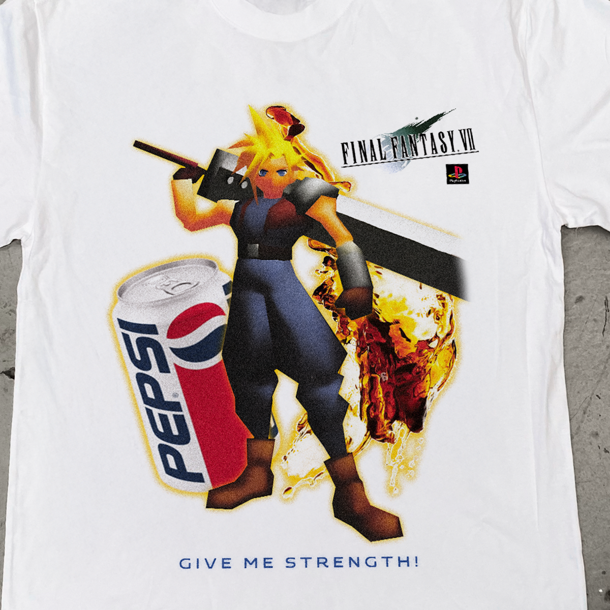 90S Nostalgia 'Final Fantasy Vii X Pepsi Cola' Heavy Faded product image 2