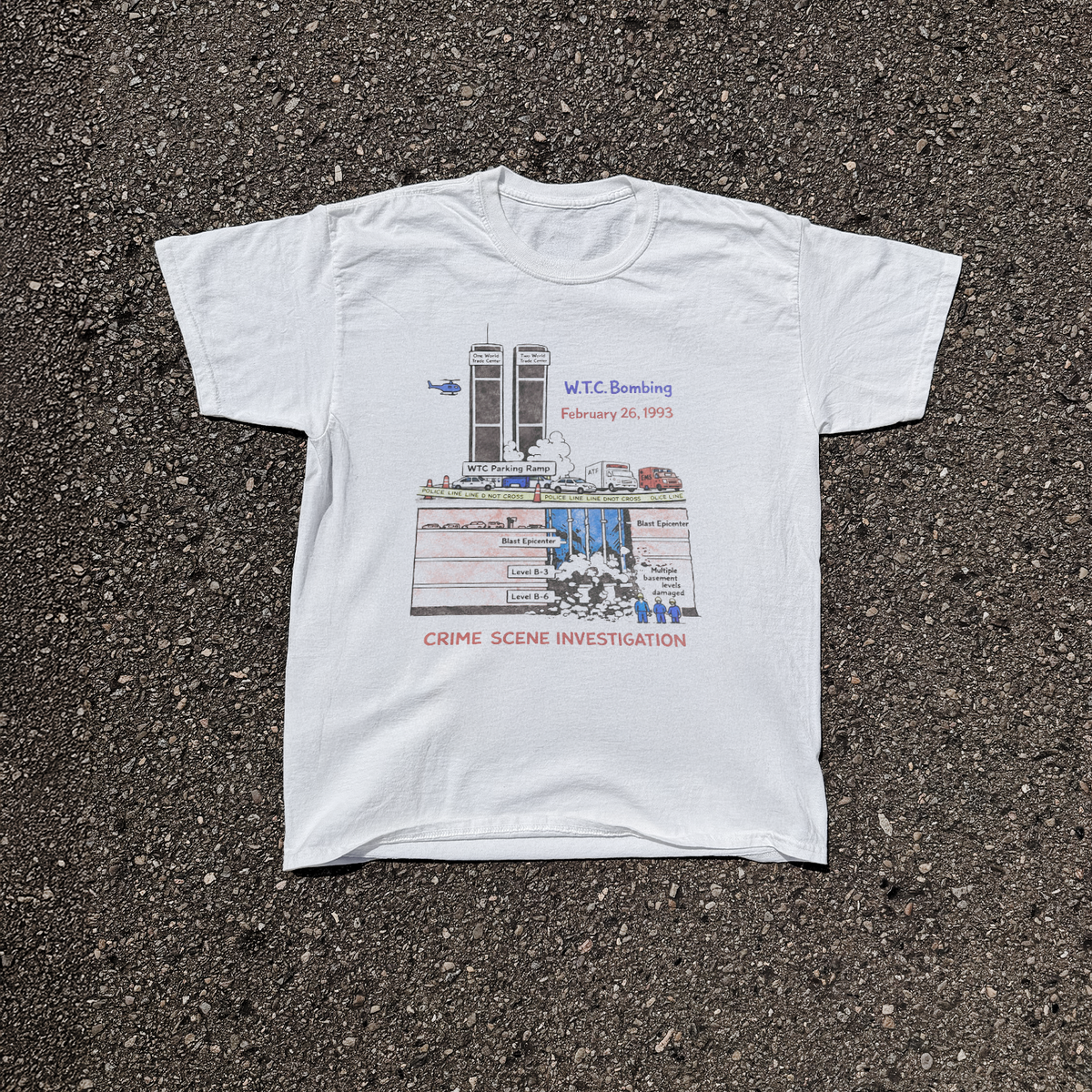1993 'World Trade Centre' Carpark Bomb Vintage Washed White product image 1