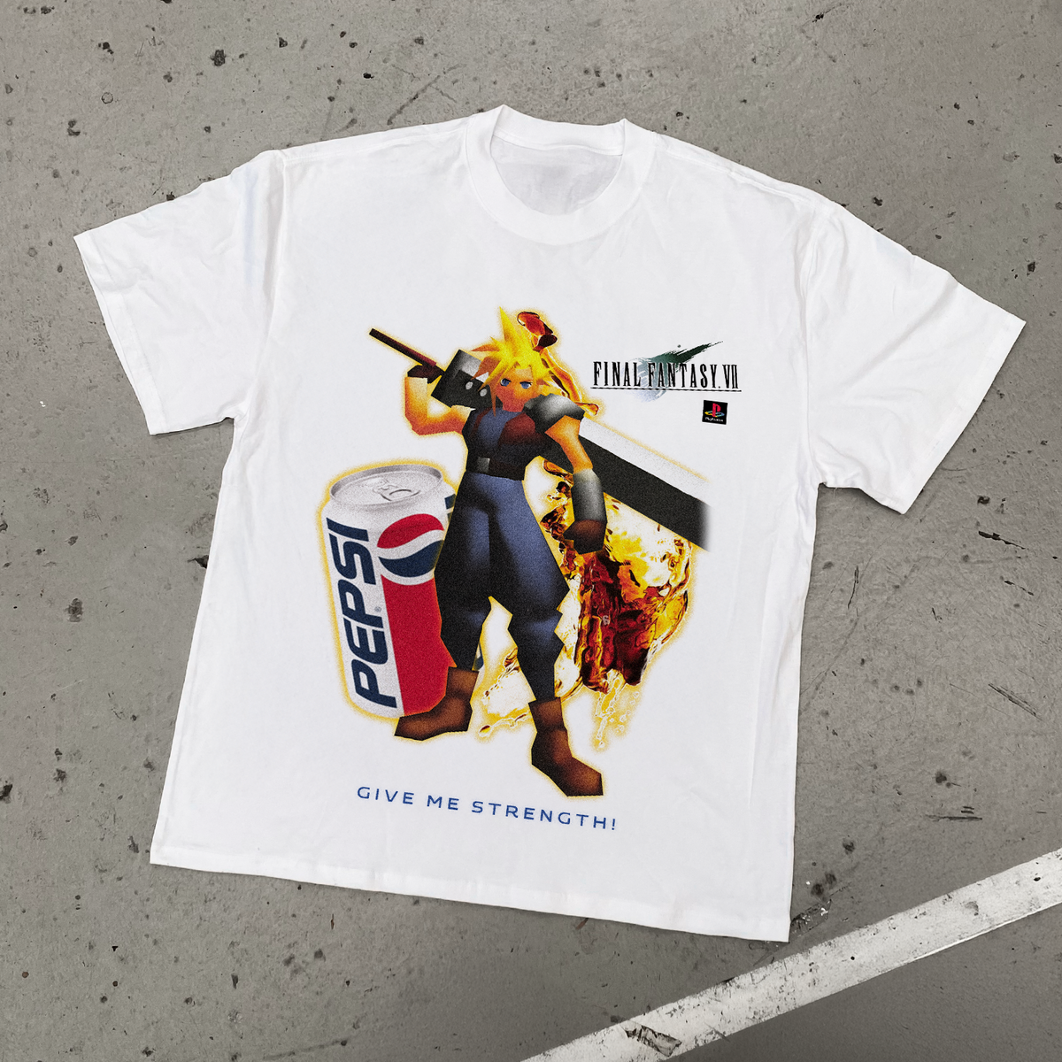 90S Nostalgia 'Final Fantasy Vii X Pepsi Cola' Heavy Faded product image 1