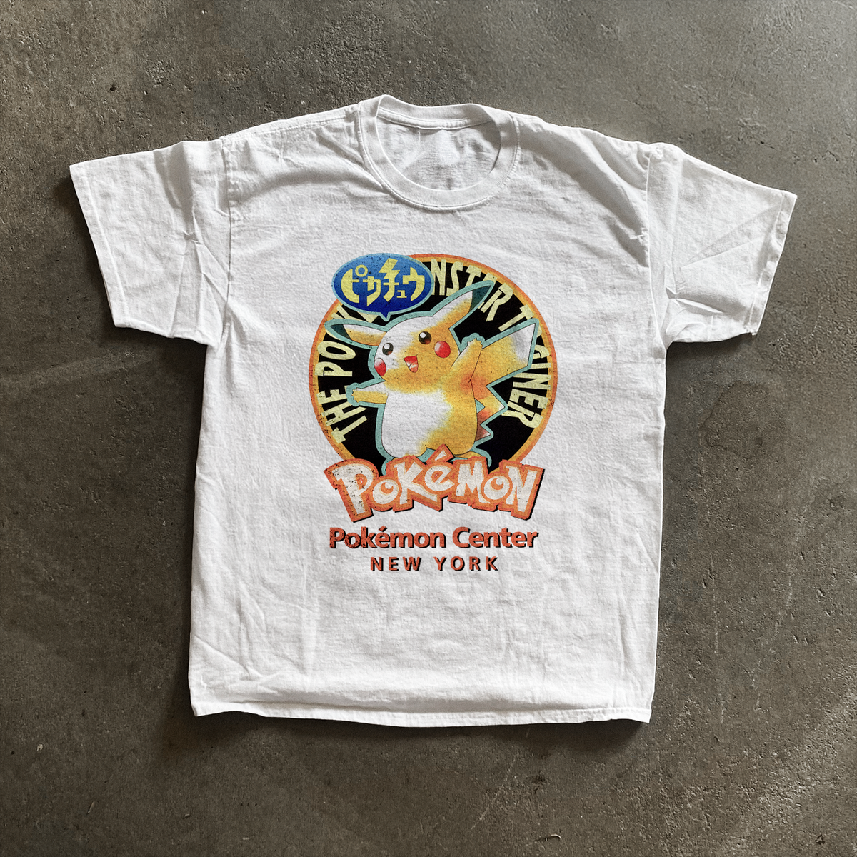 90S 'Pokemon Centre Nyc' Vintage Washed White Tee product image 1