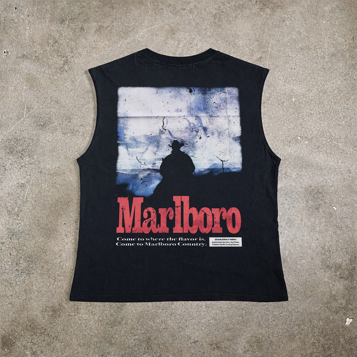 Country 'Herd' Heavy Faded Black Cut-Off Tee product image 1
