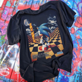 90S Japanese 'Sonic 3D' Washed Black T-Shirt product image 1