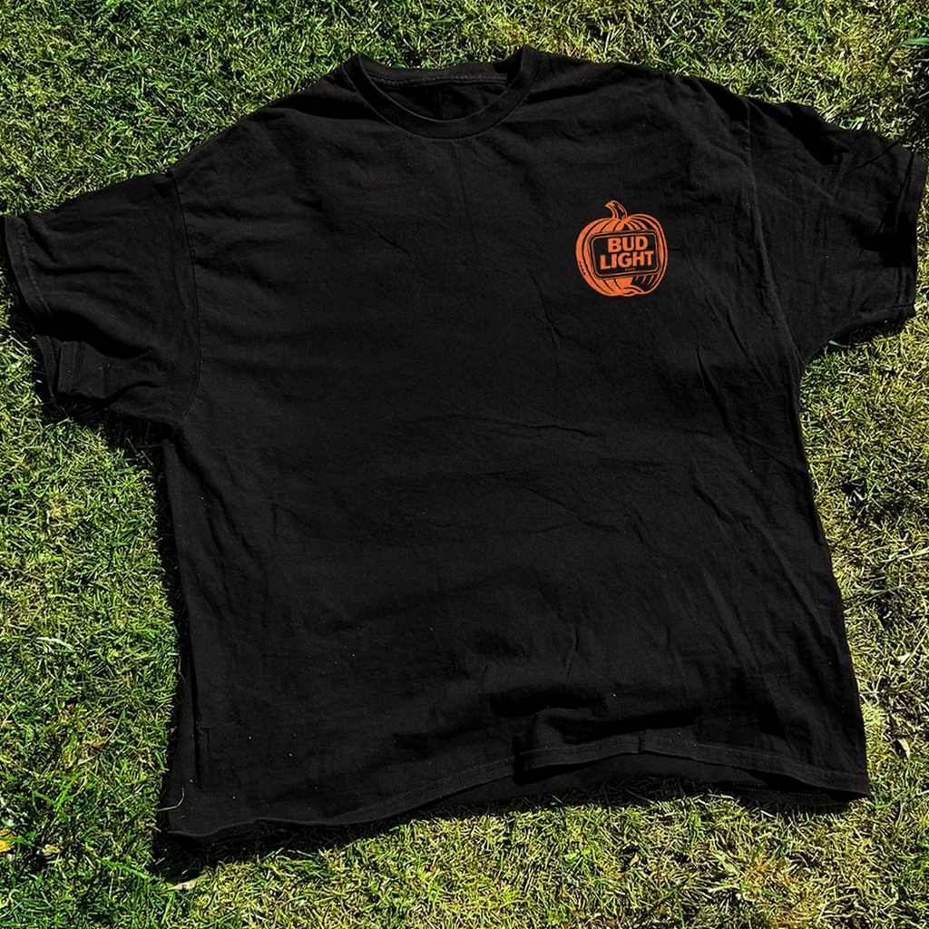 Bud Light Halloween Monsters Front And Back Print Black Tee product image 1