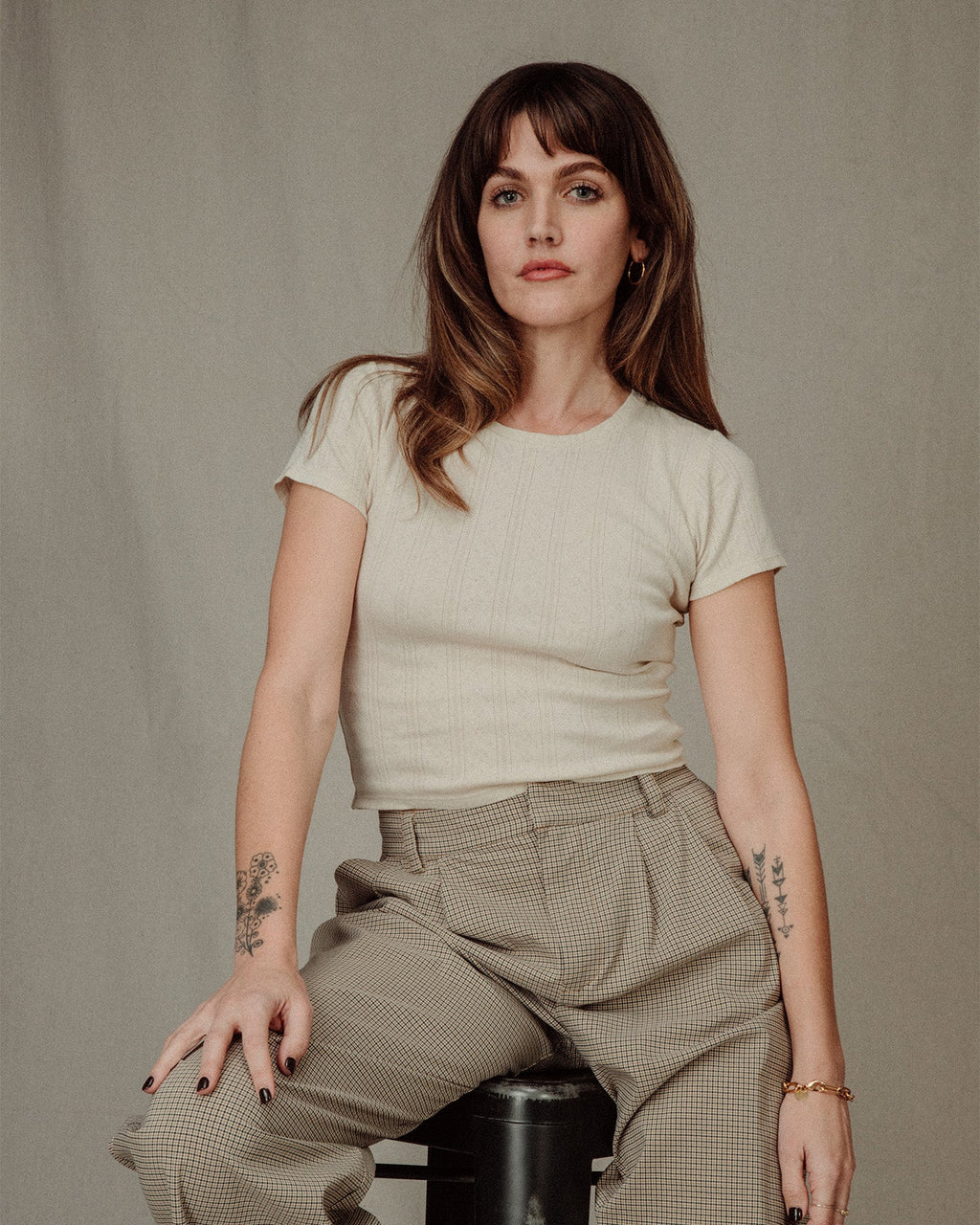 Womens Pointelle Short Sleeve Tee product image 2