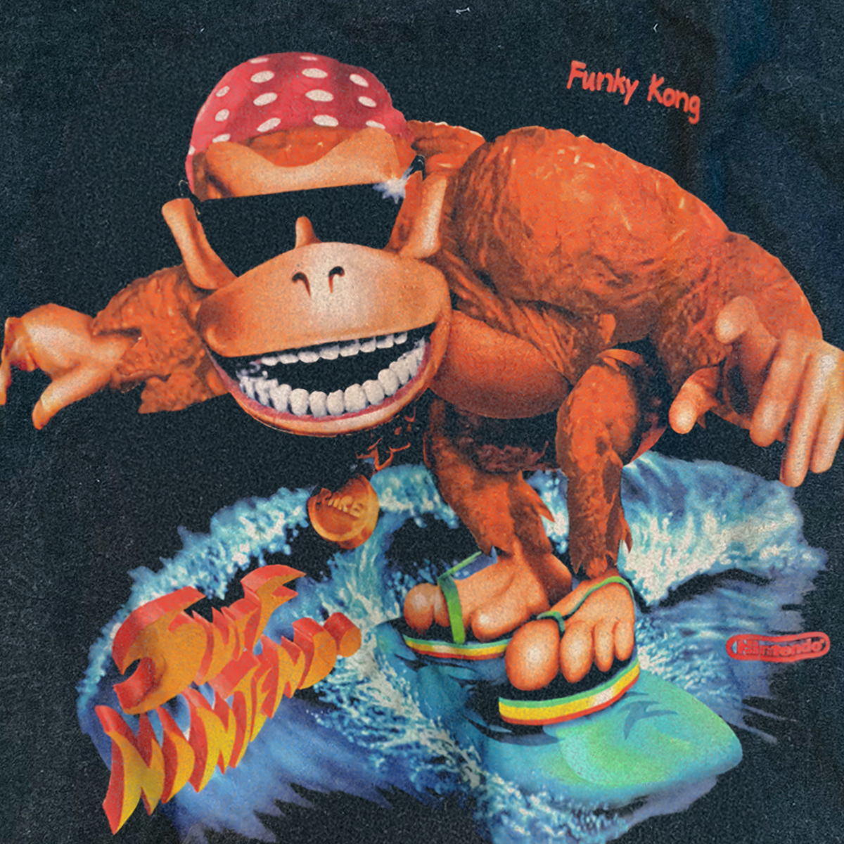 1995 Vintage 'Funky Kong Surf' Promo Black T-Shirt product image 2