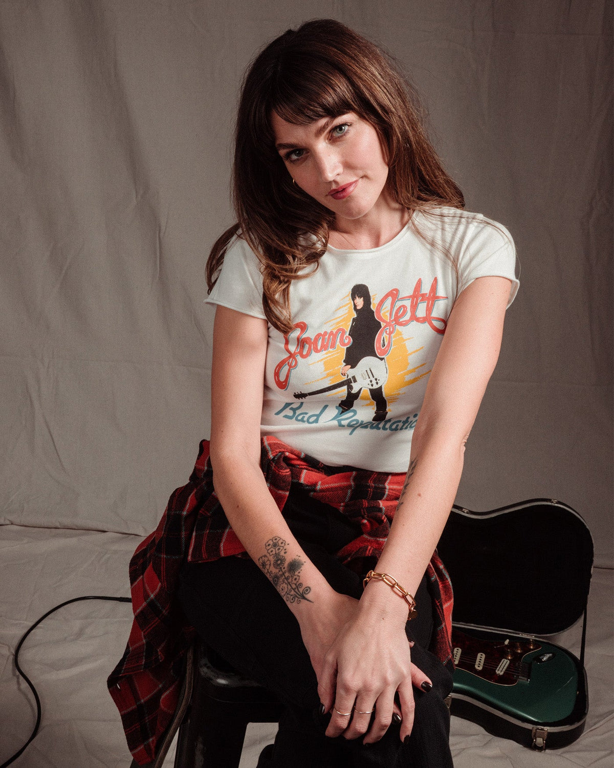 Women's Joan Jett Bad Reputation Vintage Baby Tee product image 2