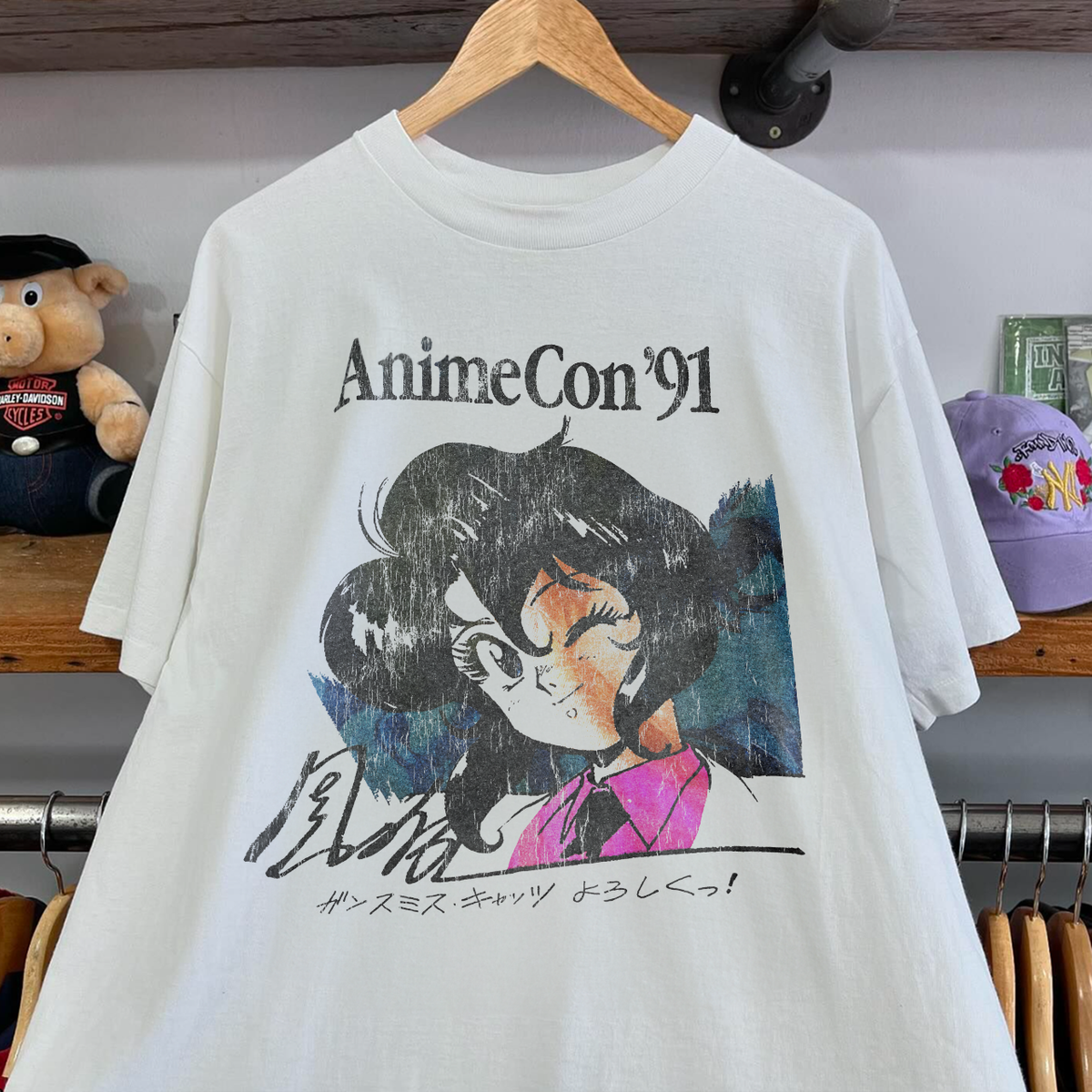 1991 Animecon Promo Rare Washed White T-Shirt product image 1