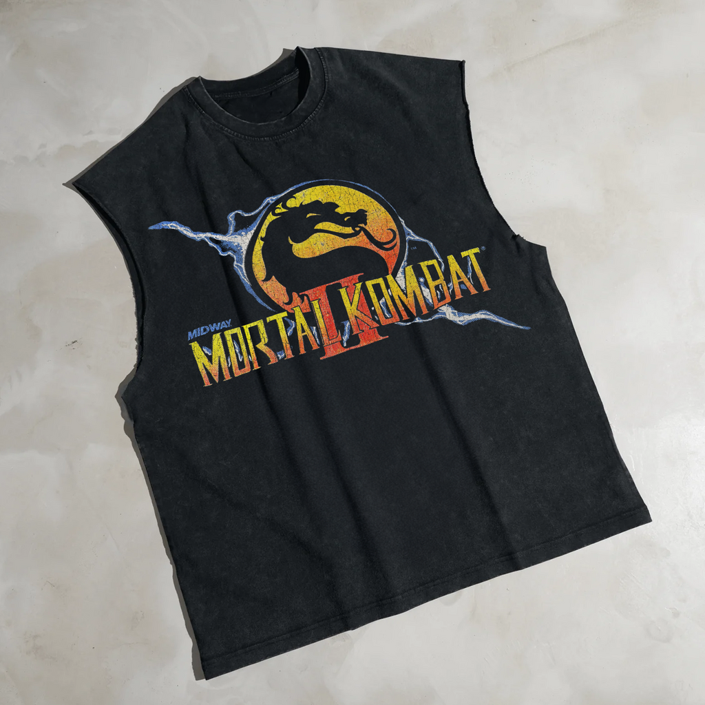 Mortal Kombat Ii' Cut-Off 90S Black T-Shirt product image 1